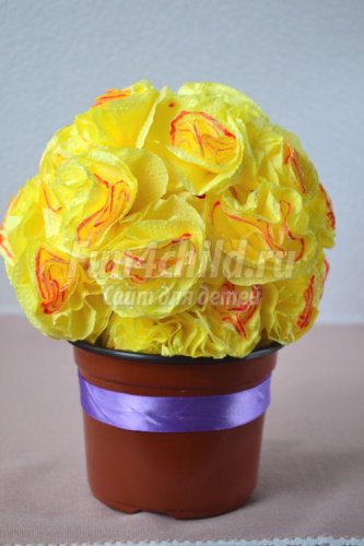 цветочный шар из салфеток