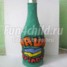 Декор бутылки манной крупой. Наша горiлочка. Мастер-класс с пошаговыми фото