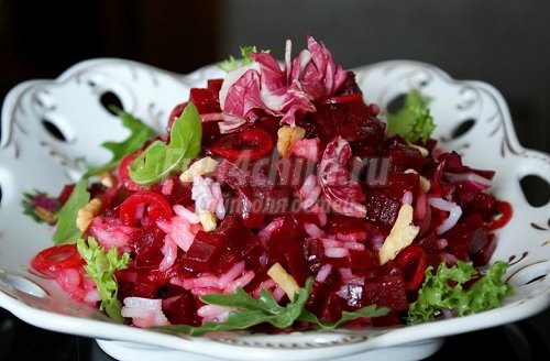 Cалат из свеклы и моркови